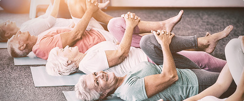 seniors in an exercise class